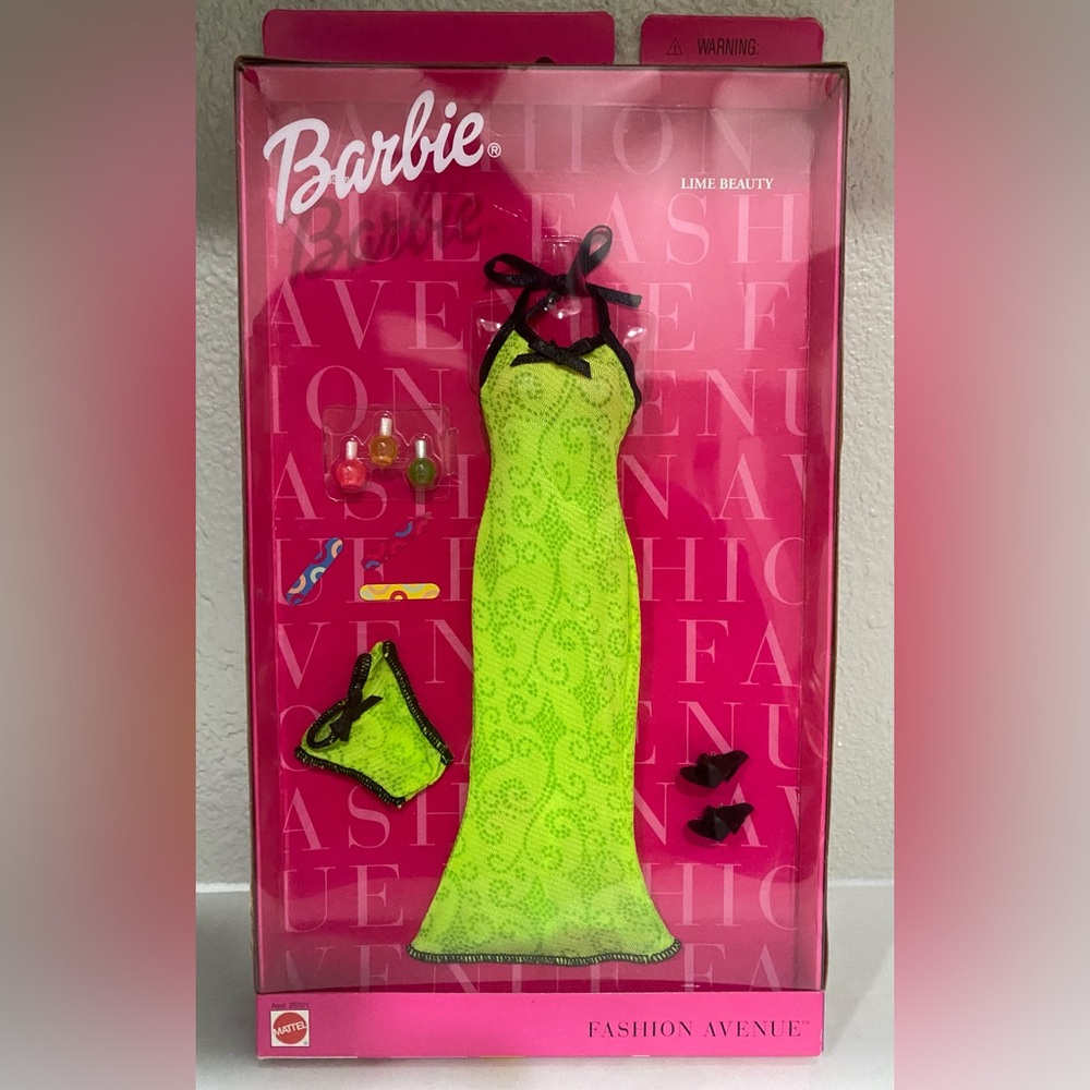 Vintage 1999 Barbie Lime beauty dress